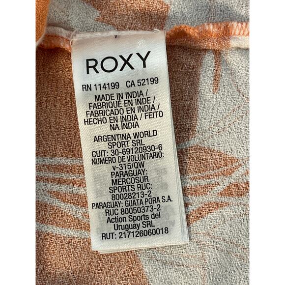 Roxy Long Sleeve Surplice Neckline Romper Peach/White Size M Pre-owned - Picture 5 of 12
